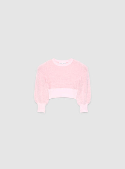 Maglia crop effetto pelo a tinta unita