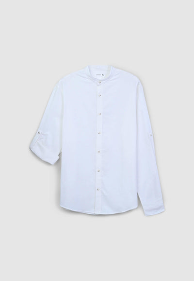 Camicia coreana in misto lino
