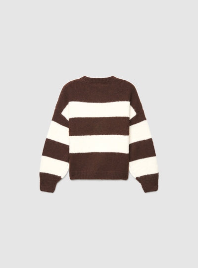 Maglia ampia a righe con scritta