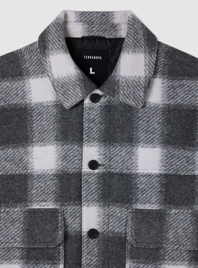 Giacca camicia trapuntata a quadri