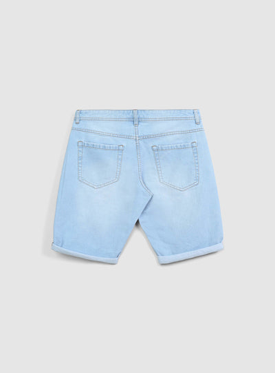Shorts di jeans chiari con strappi