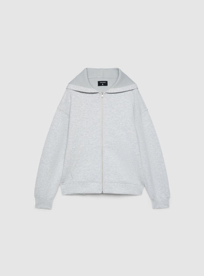 Felpa boxy con zip e cappuccio