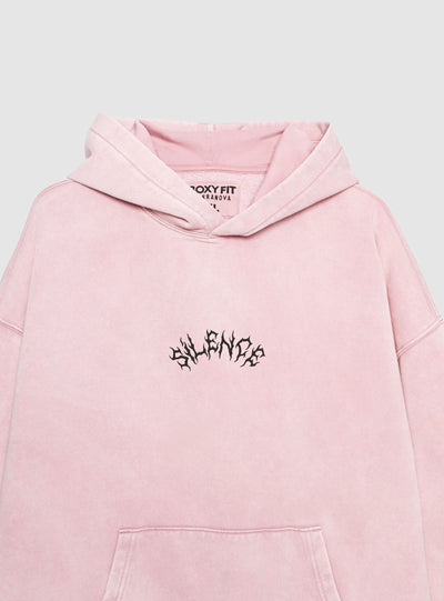 Felpa boxy con cappuccio e stampa
