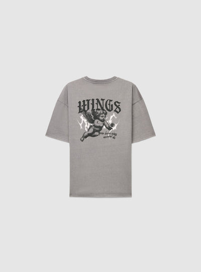 T-shirt Over con stampa angelo