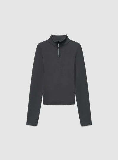 T-shirt sportiva con mezza zip