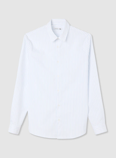Camicia a righe in popeline stretch