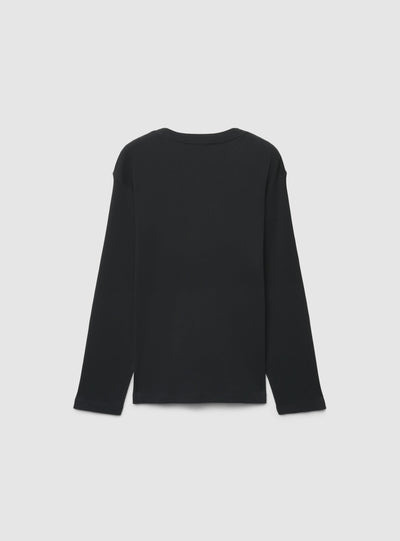T-shirt manica lunga serafino a tinta unita