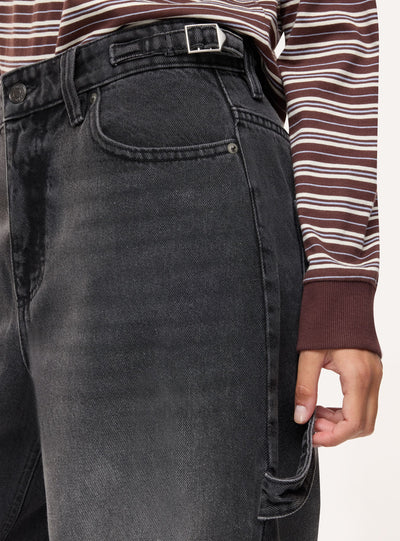Jeans carpenter lunghi a tinta unita