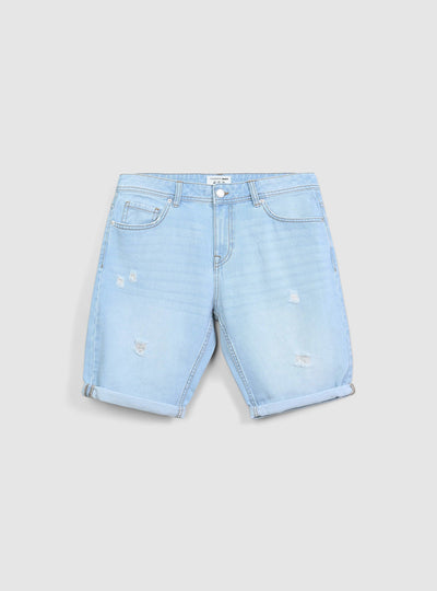 Shorts di jeans chiari con strappi