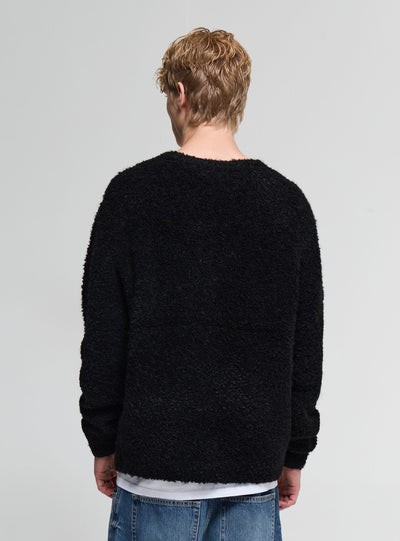 Cardigan maxi bouclé uni