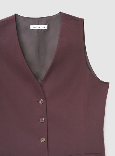Gilet lungo a tinta unita