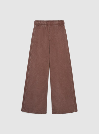 Pantaloni tuta wide leg a tinta unita