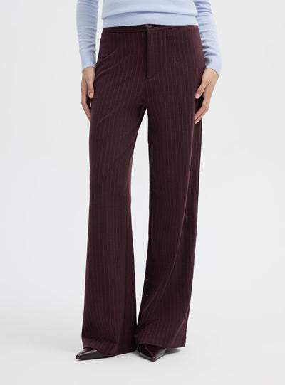 Pantaloni wide leg gessati