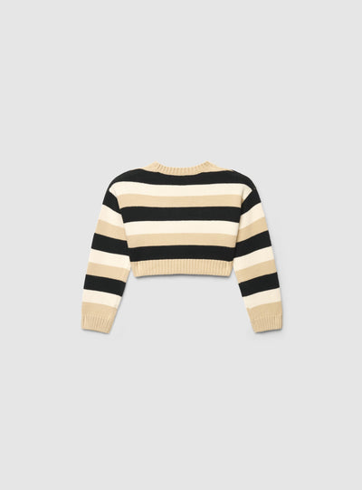 Maglia crop a righe