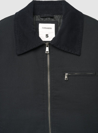Worker-Jacke mit Reißverschluss und Hemdkragen