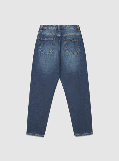 Jeans mom a vita alta