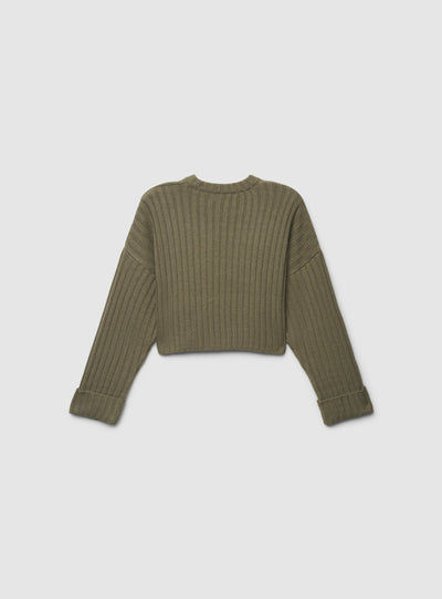 Maglia crop a coste larghe