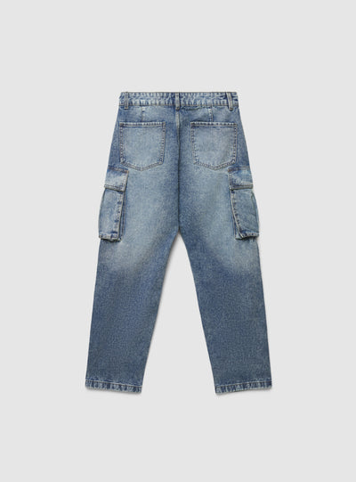 Jeans cargo over a tinta unita