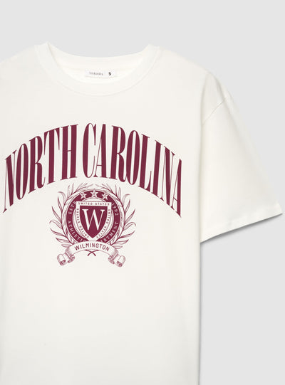 T-shirt maxi con stampa college