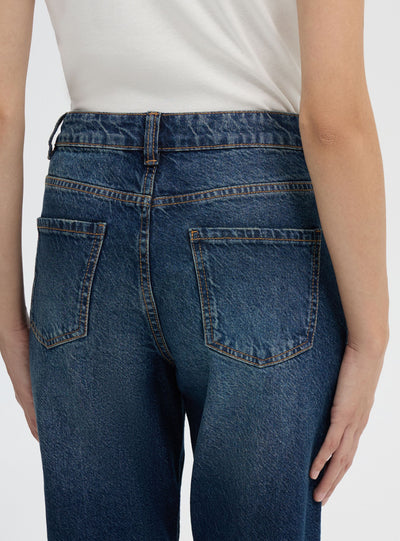 Jeans mom a vita alta