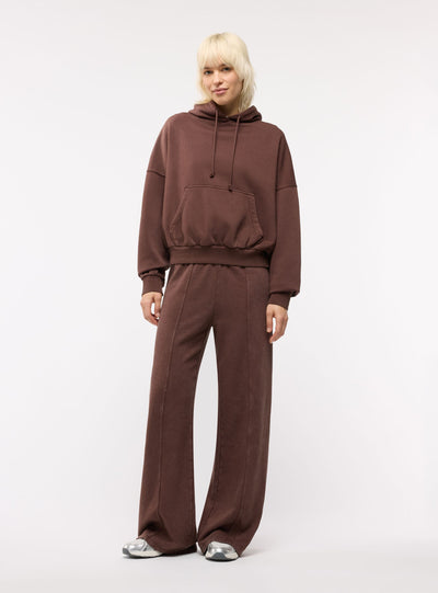 Pantaloni tuta wide leg a tinta unita