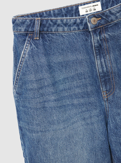 Jeans baggy a tinta unita