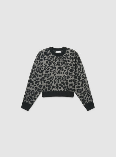 Maglia ampia animalier con maniche ballon