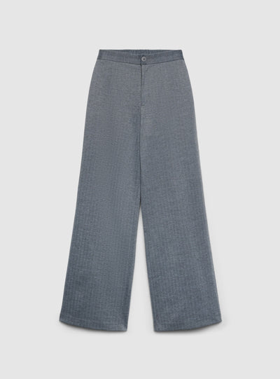Pantaloni wide leg gessati