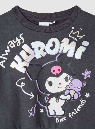 Felpa crop con stampa Kuromi®