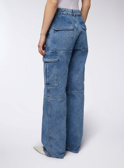 Jeans cargo con fasce regolabili in vita