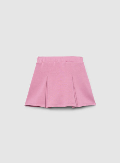 Skort da bambina con pieghe a tinta unita