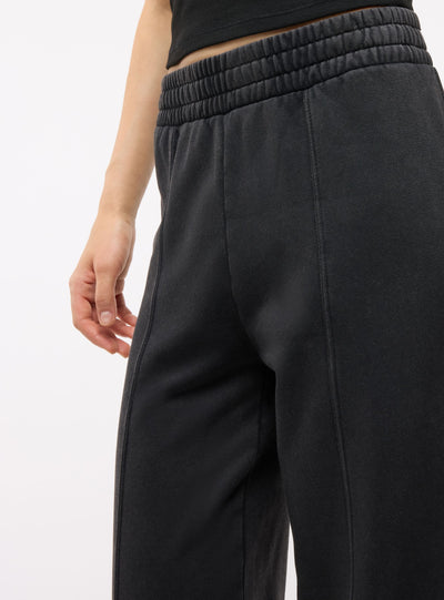 Pantaloni tuta wide leg a tinta unita