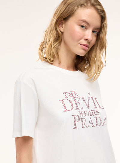 T-shirt ampia con stampa lettering