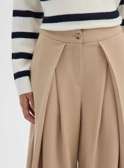 Pantaloni wide leg con doppia piega