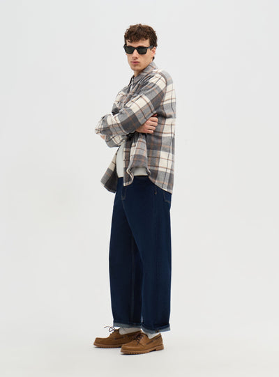 Camicia overshirt a quadri con tasche