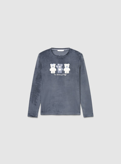 Langärmliges Pyjama-Set mit Tiermotivdruck