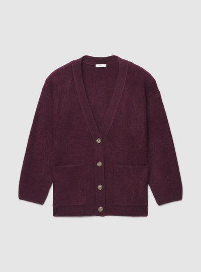 Cardigan con scollo a V e tasche applicate