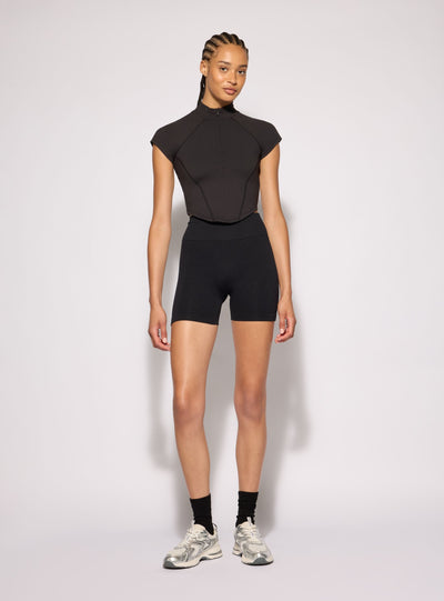 Leggings sportivi corti seamless con arriccio