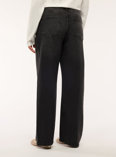Jeans wide leg con stampa animalier