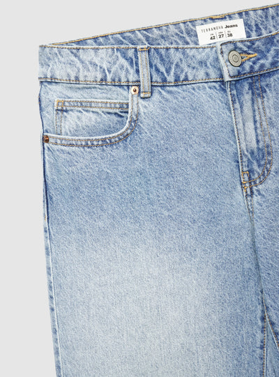 Jeans wide leg a vita bassa