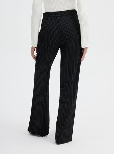 Pantaloni wide leg gessati