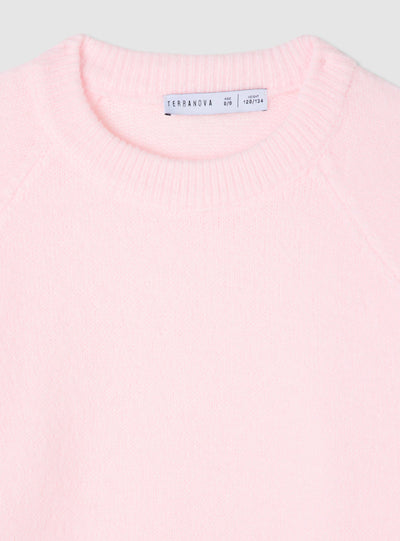 Maglia da bambina girocollo con maniche raglan