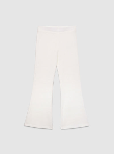 Flared ribbed long leggings