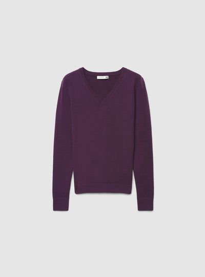 Maglia con scollo a V a tinta unita