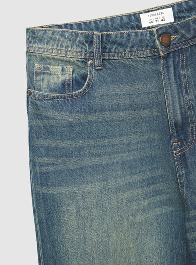 Jeans baggy a tinta unita