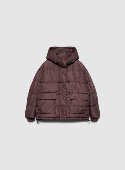Giubbotto imbottito oversize con cappuccio