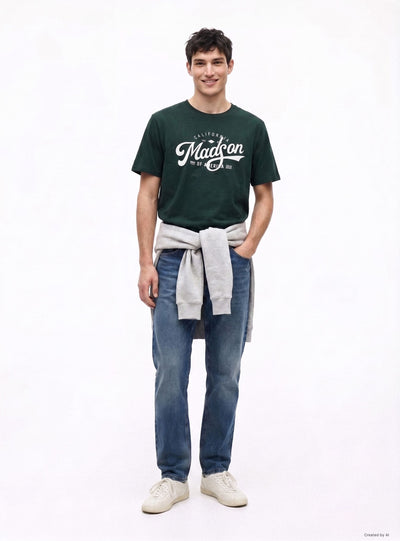 T-shirt comfort con stampa college