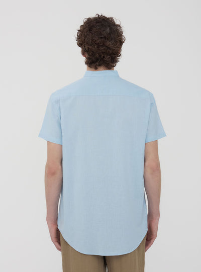 Camicia coreana in misto lino