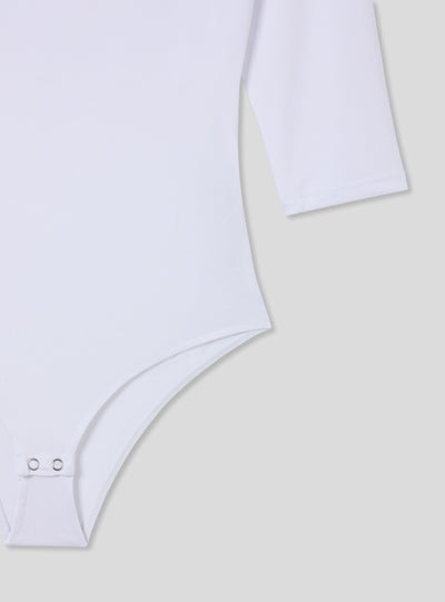 Body con scollo ampio e maniche a tre quarti