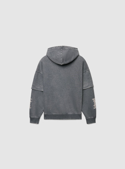 Sweat-shirt boxy à capuche avec impression texte